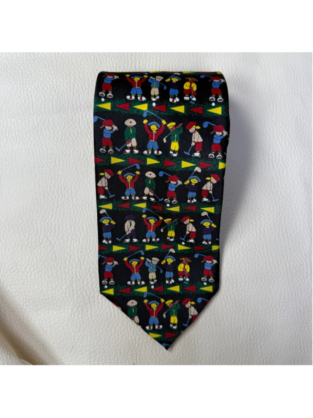 Childrens Miracle Network Golf Tie Cartoon Golfer Novelty Mens Necktie